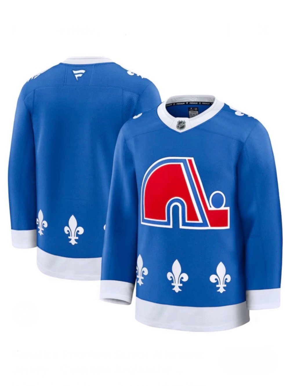 Colorado Avalanche Heritage Nordiques Retro Hockey Jersey - NWT - BLANK Jersey